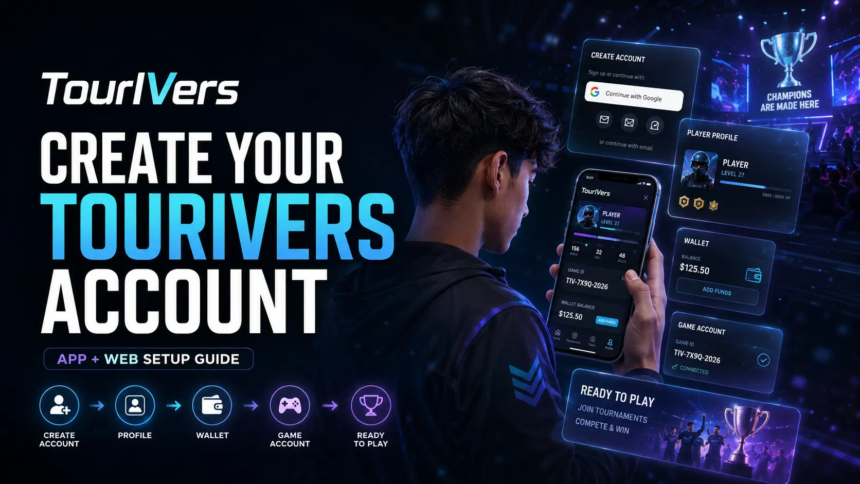 How to create a TourIVers account and set up your player profile